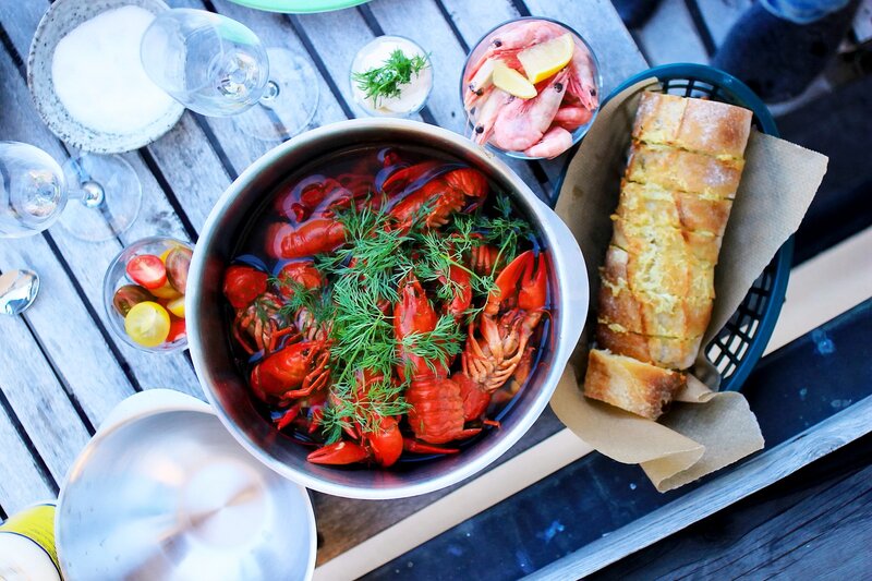 Boiled Crawfish in Pot