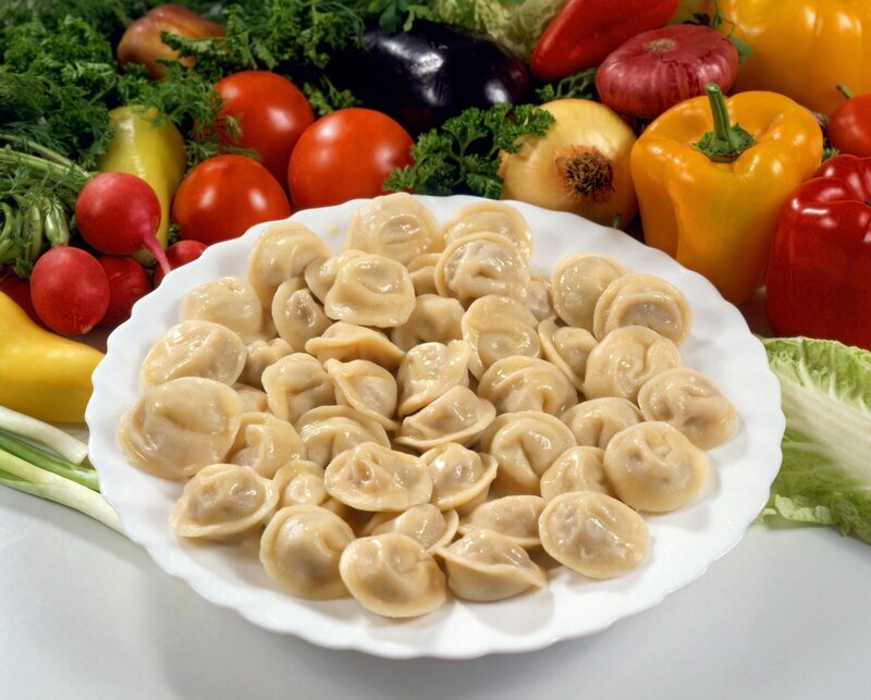 Boiled Dumplings on Plate