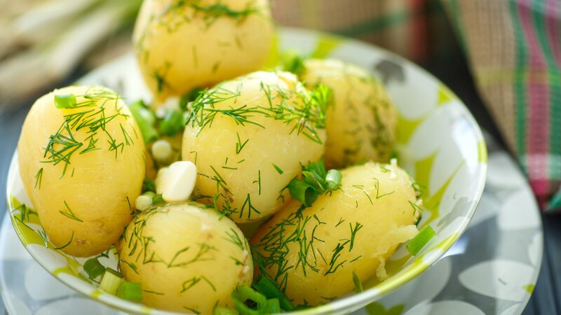 Boiled Potatoes in Bowl
