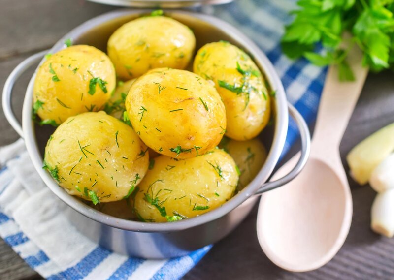 Boiled Potatoes in Bowl — Yellow