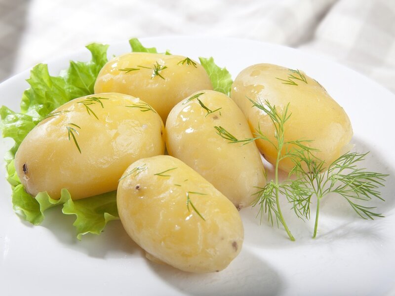 Boiled Potatoes on Plate