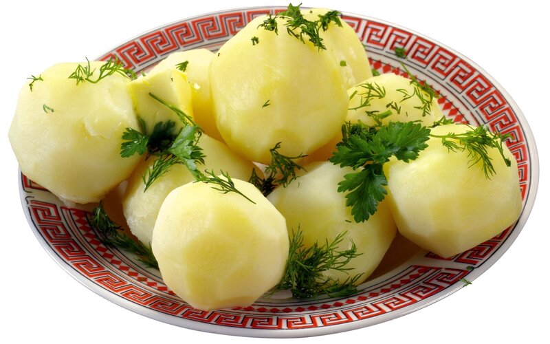 Boiled potatoes with herbs