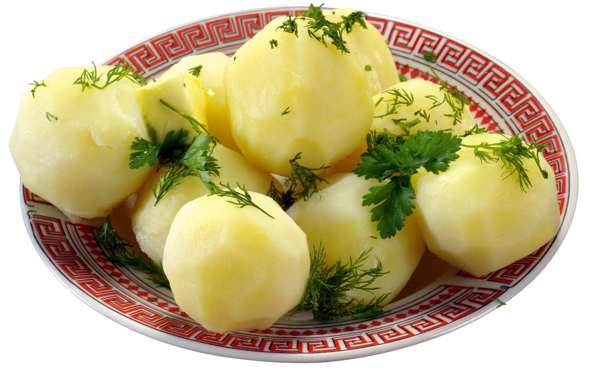 Boiled potatoes with herbs