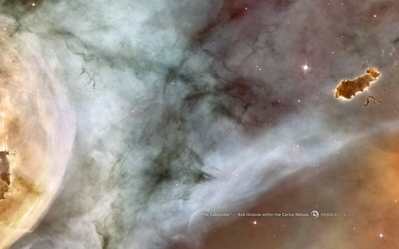 Bok Globule in Carina Nebula — White