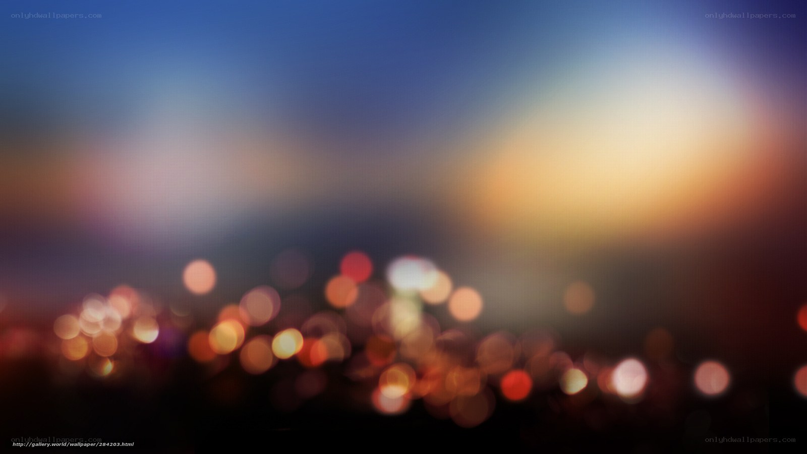 Bokeh city lights at dusk