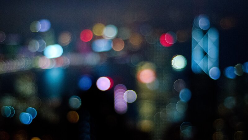Bokeh City Lights at Night