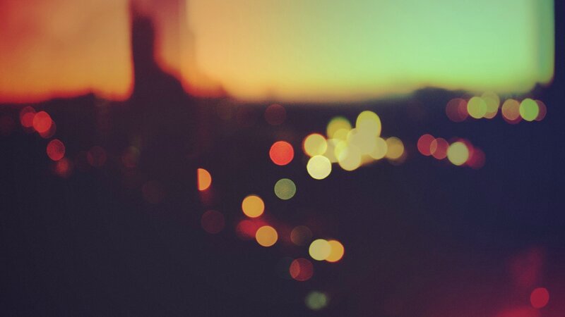 Bokeh Lights at Dusk — Orange