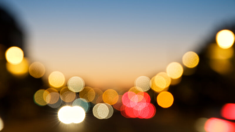 Bokeh Lights at Dusk