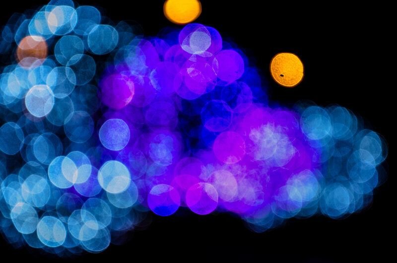 Bokeh Lights at Night — Blue, Dreamy, Abstract