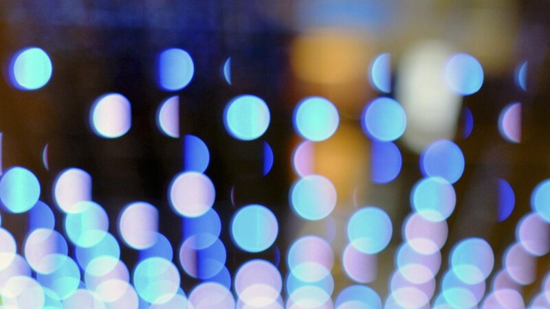 Bokeh Lights at Night — Blue, Dreamy, Photograph