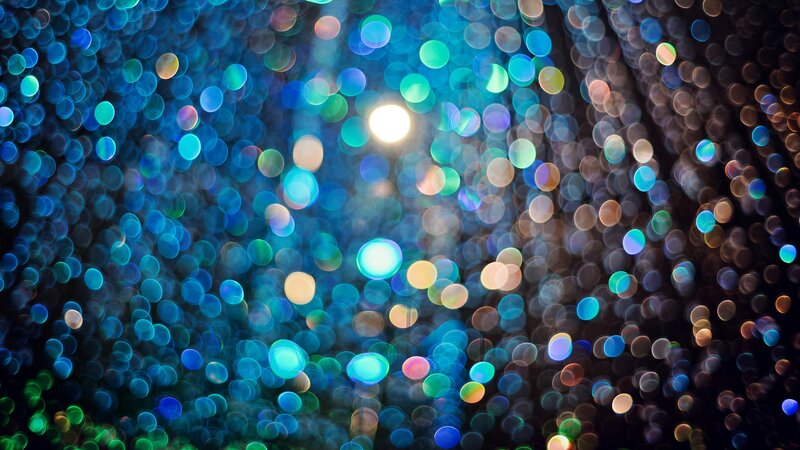 Bokeh Lights at Night — Blue, Dreamy