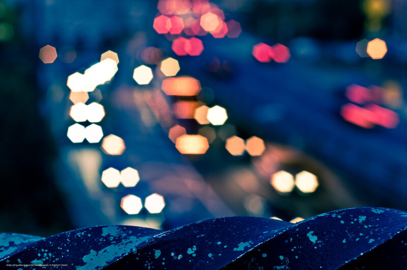 Bokeh Lights at Night — Blue