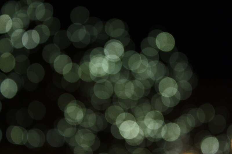 Bokeh Lights at Night — Green, Dreamy