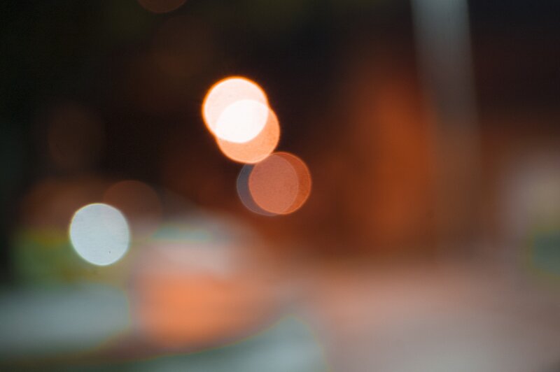 Bokeh Lights at Night — Orange, Dreamy, Photograph