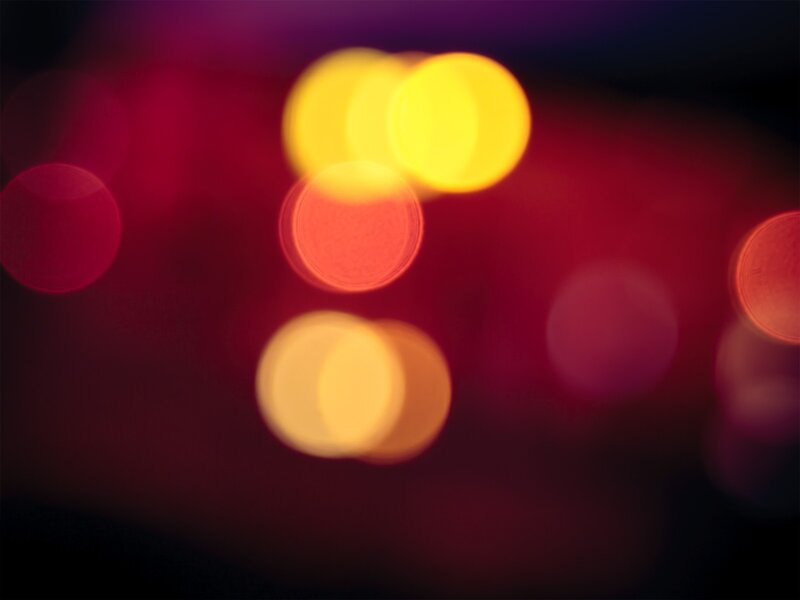 Bokeh Lights at Night — Red, Abstract, Photograph, Blur