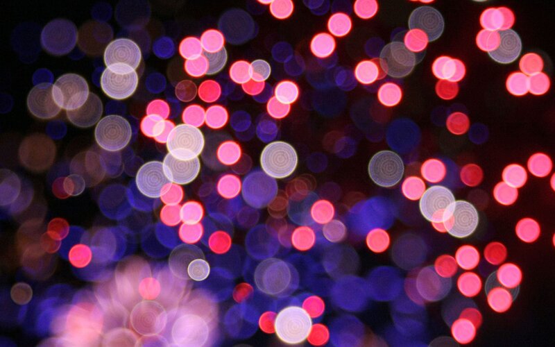 Bokeh Lights at Night — Red, Abstract, Photograph, Circles, Dark Background