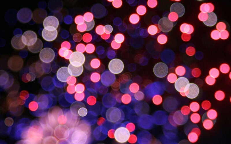 Bokeh Lights at Night — Red, Abstract, Photograph, Circles
