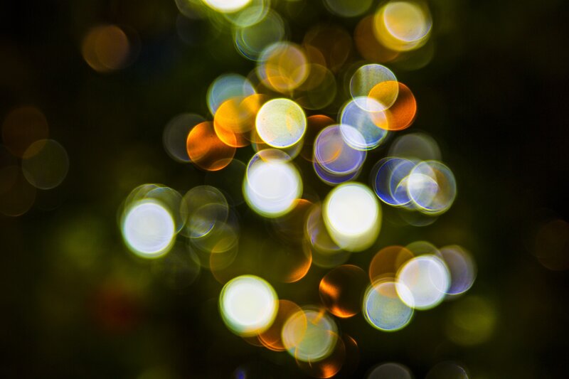 Bokeh Lights at Night — White, Dreamy