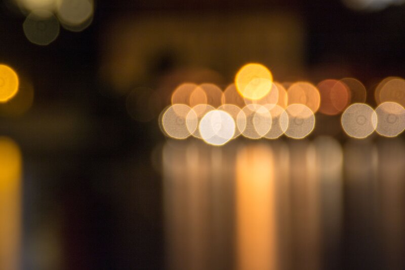 Bokeh Lights at Night — Yellow, Calm