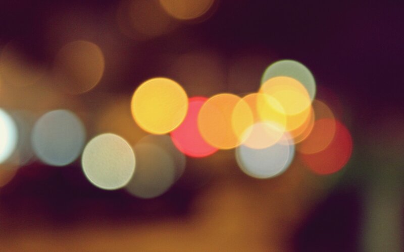 Bokeh Lights at Night — Yellow, Dreamy