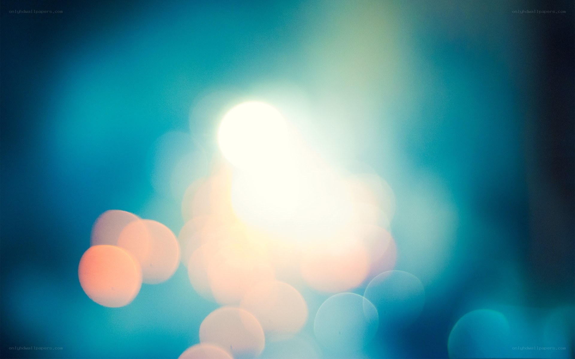 Bokeh lights in blue tones