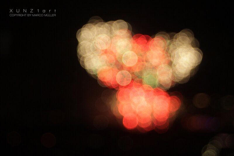 Bokeh lights in heart shape