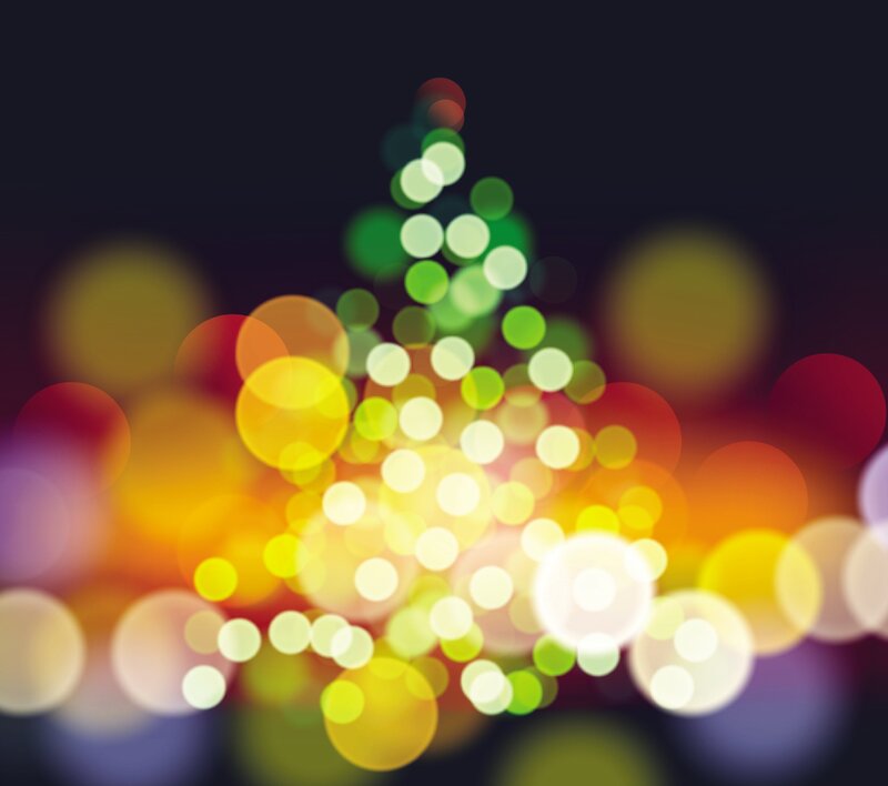 Bokeh Lights in Tree Shape