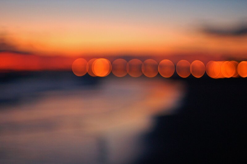 Bokeh Lights on Beach