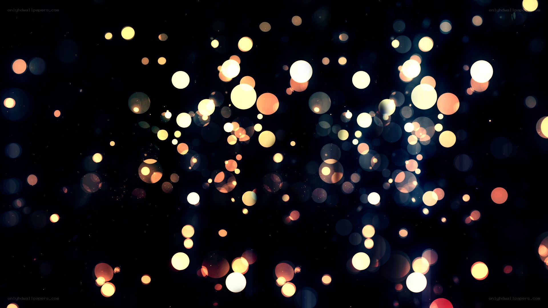 bokeh lights on black background