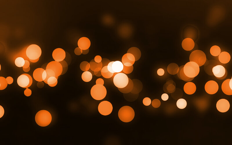 Bokeh Lights on Dark Background — Orange