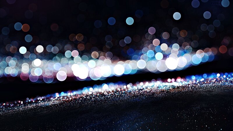 Bokeh Lights on Dark Surface — Black