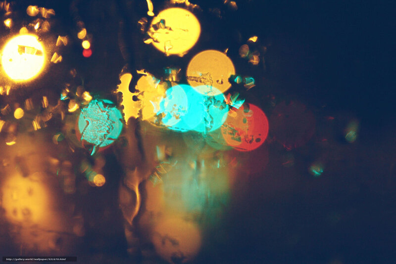 Bokeh Lights on Wet Glass — Yellow, Dreamy