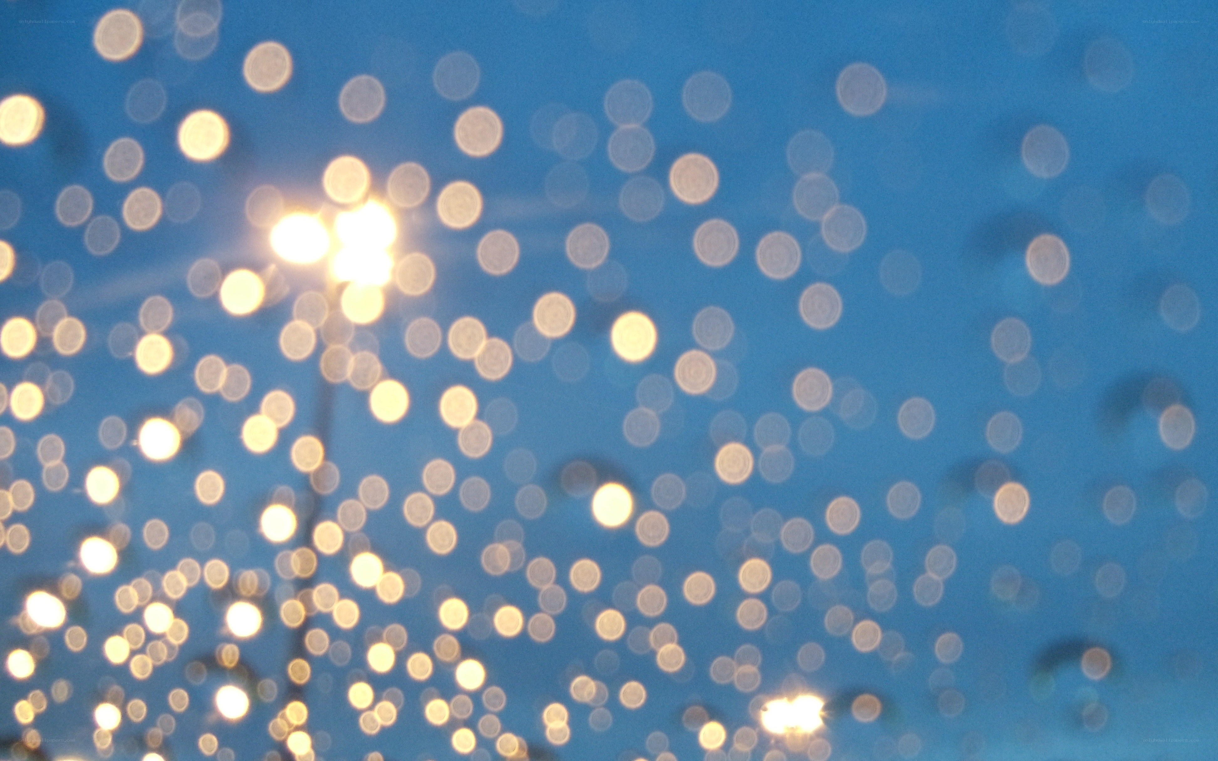 Bokeh lights on wet glass