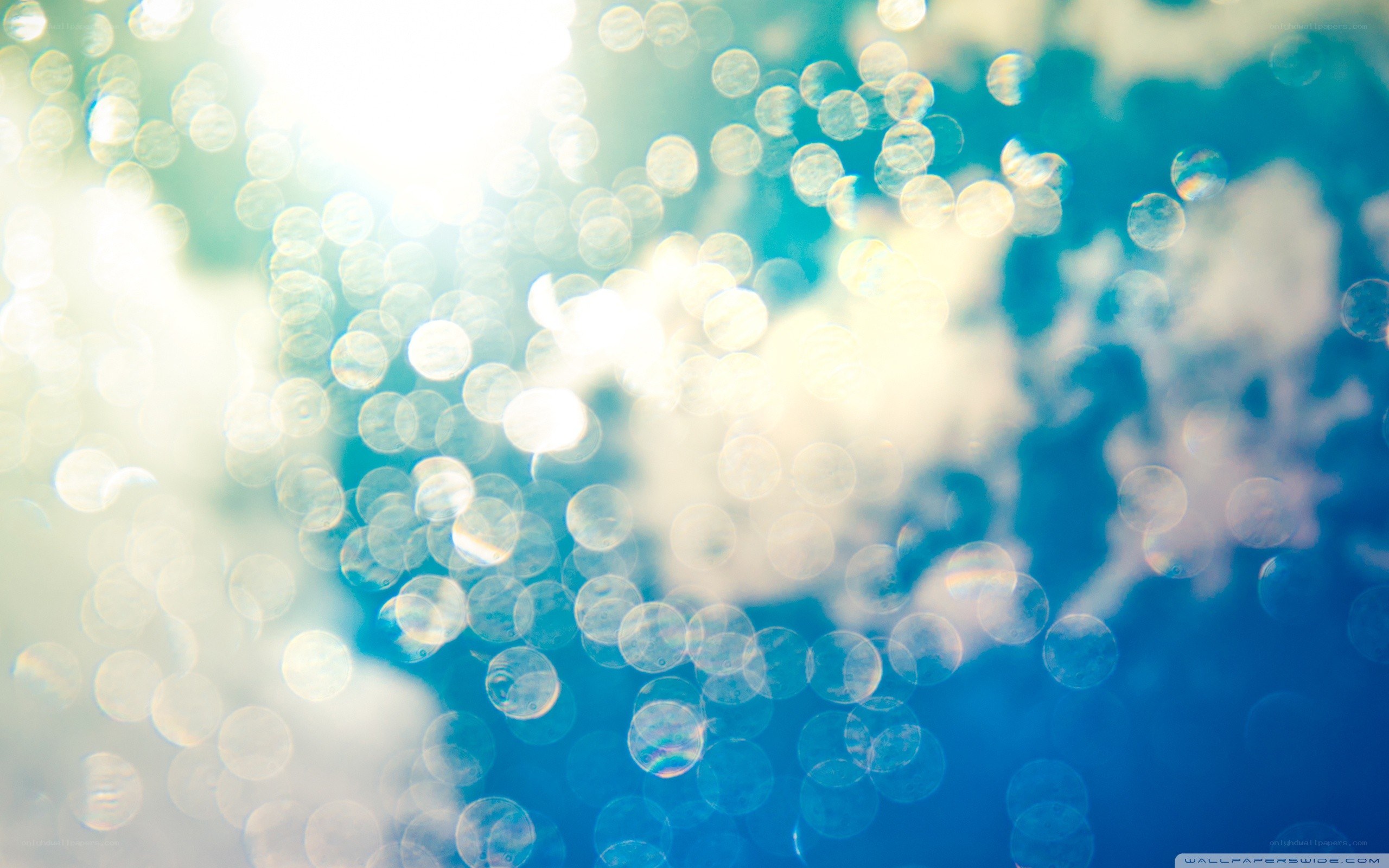 Bokeh of sunlit clouds
