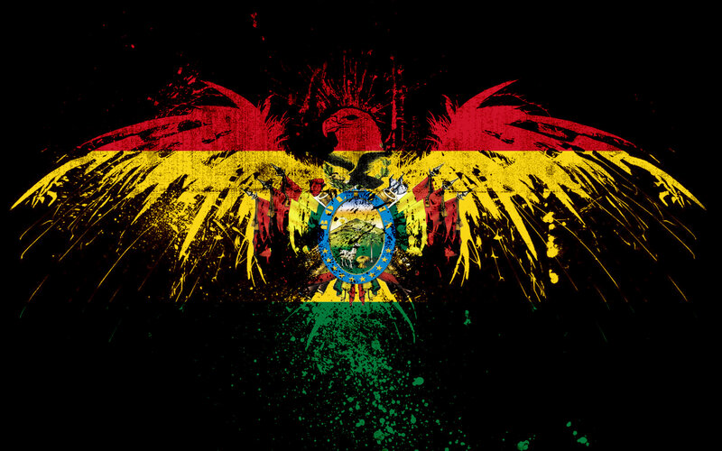 Bolivian flag with condor