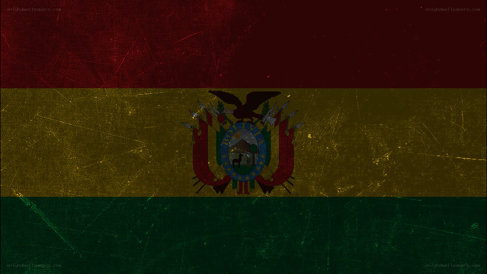 Bolivian flag with grunge texture