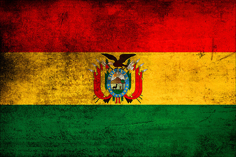 Bolivian flag with grunge texture
