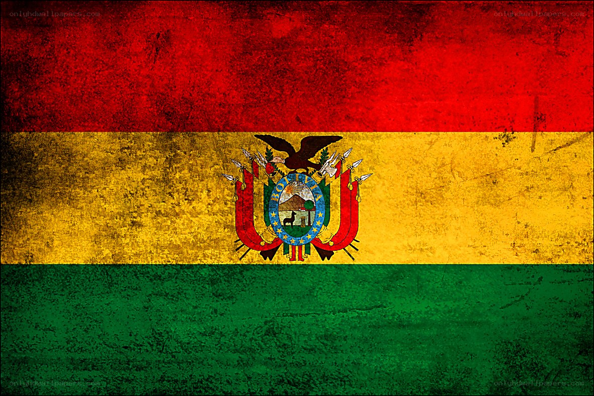 Bolivian flag with grunge texture