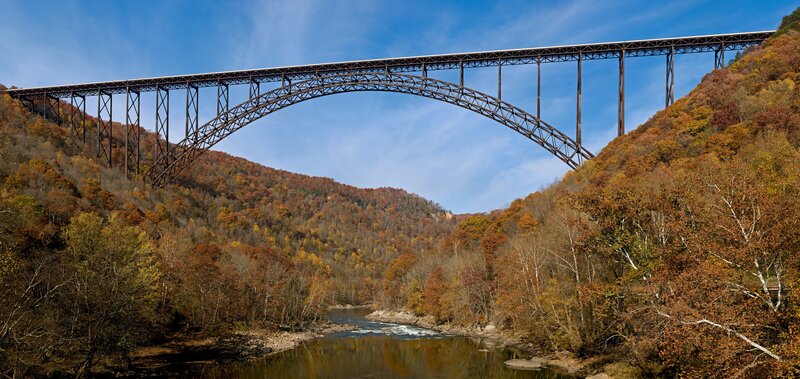 Bollman Truss Bridge in autumn