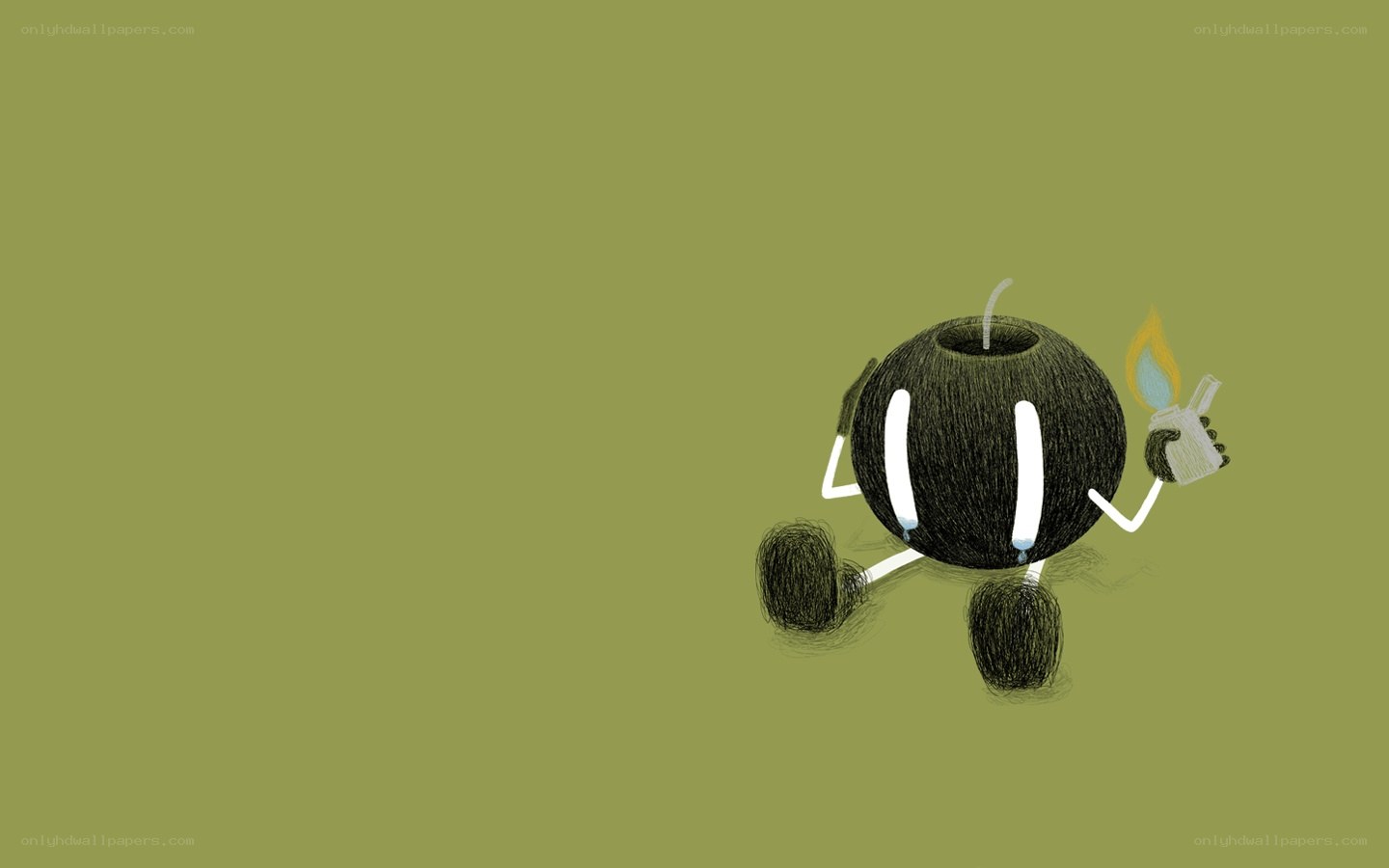 bomb character with lighter