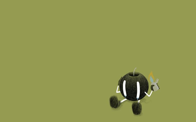 bomb character with lighter