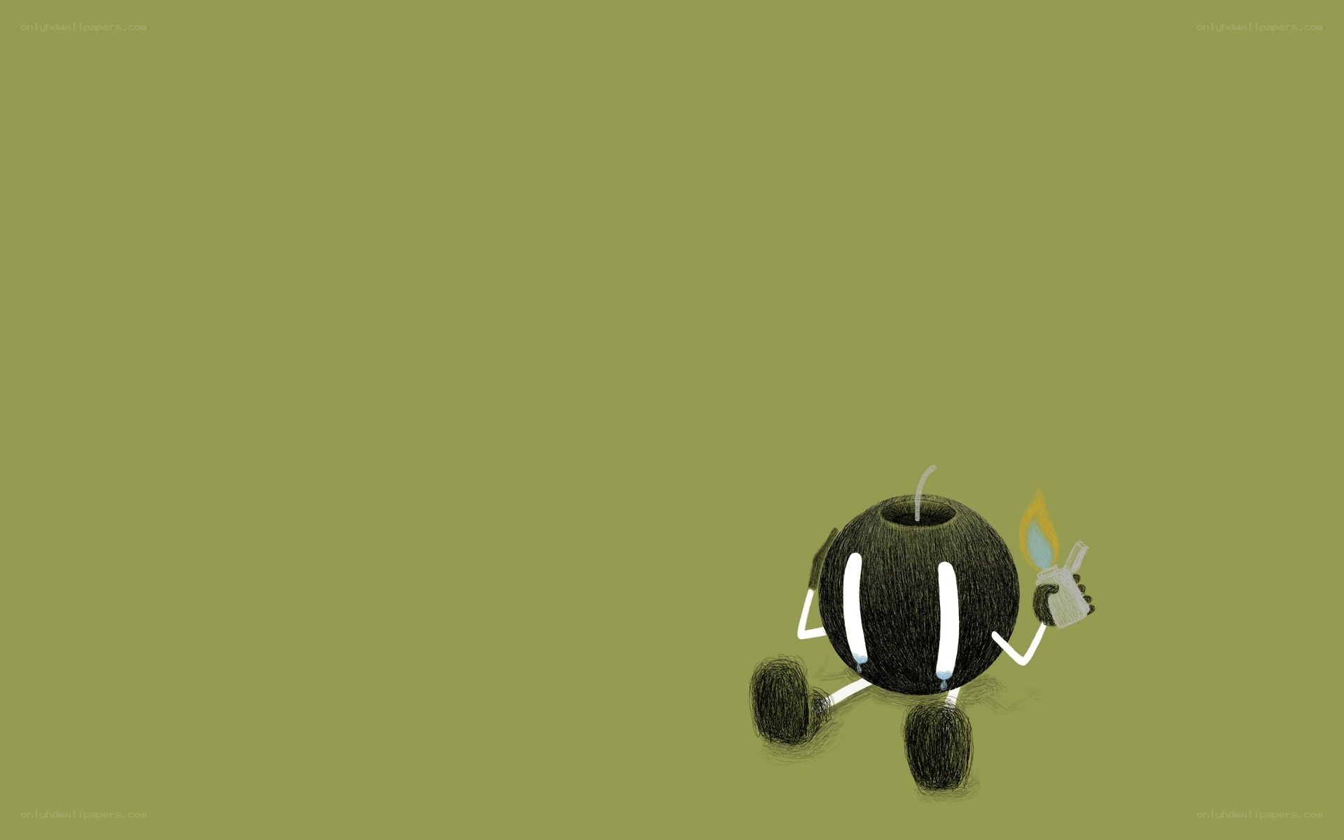 bomb character with lighter