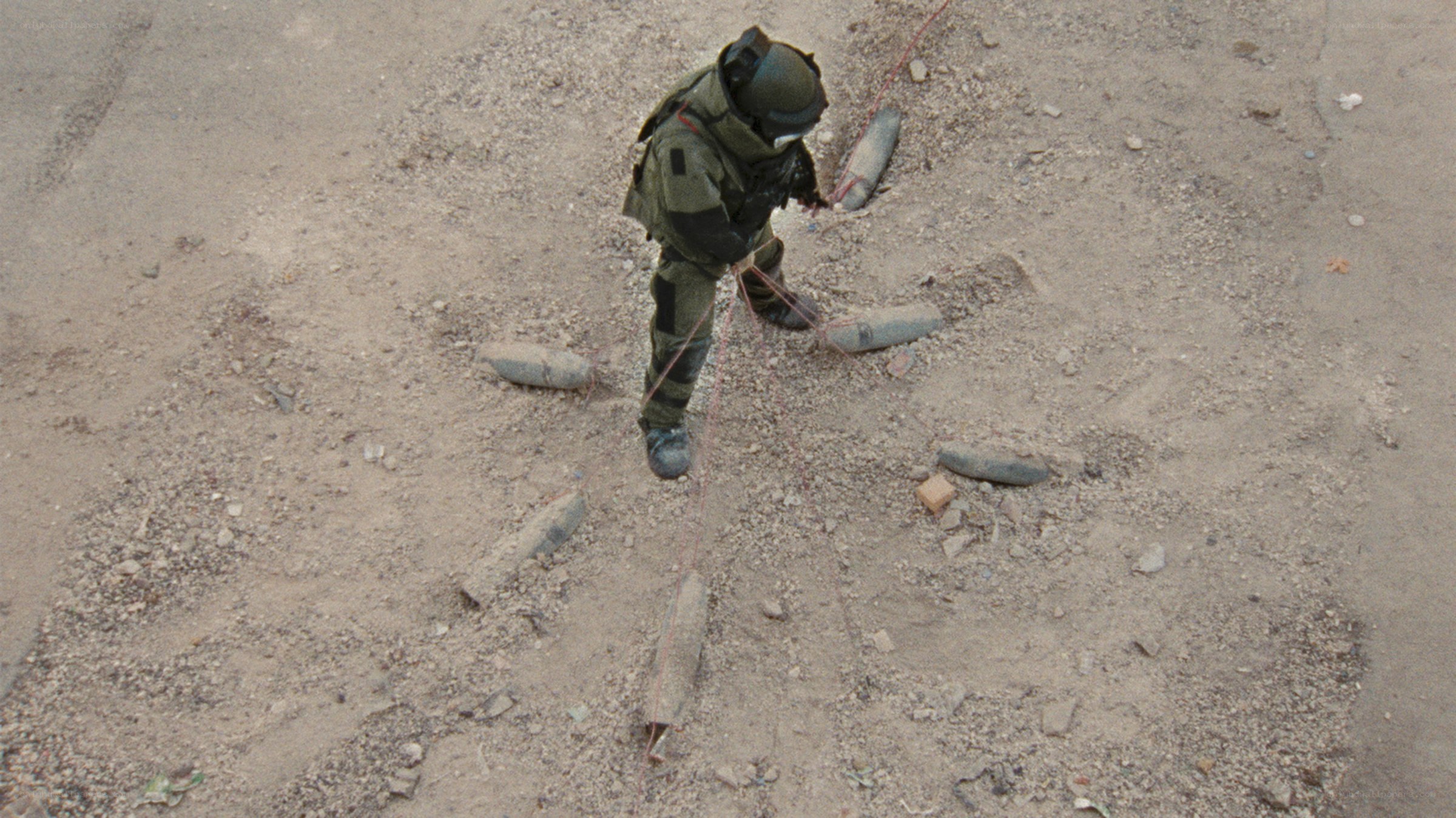 Bomb disposal expert at work
