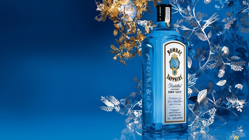 Bombay Sapphire gin bottle