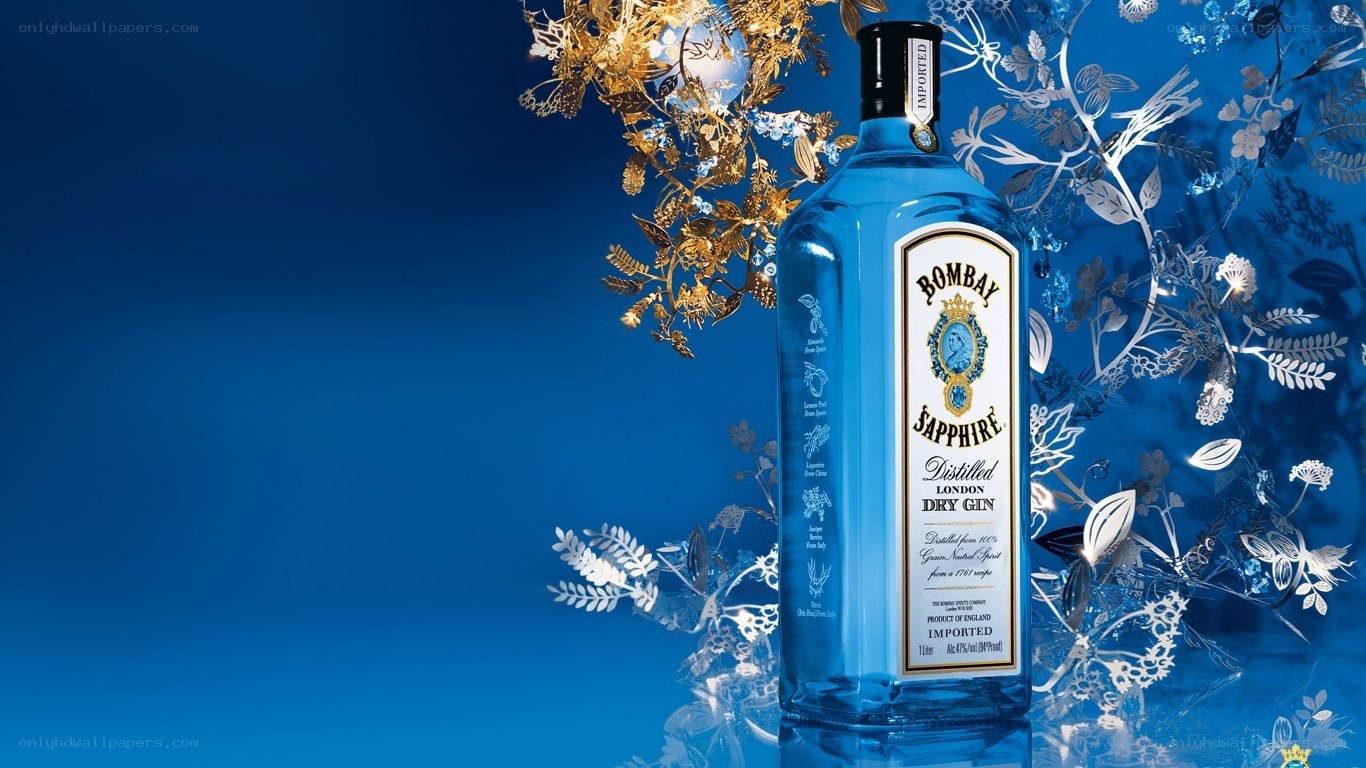 Bombay Sapphire gin bottle