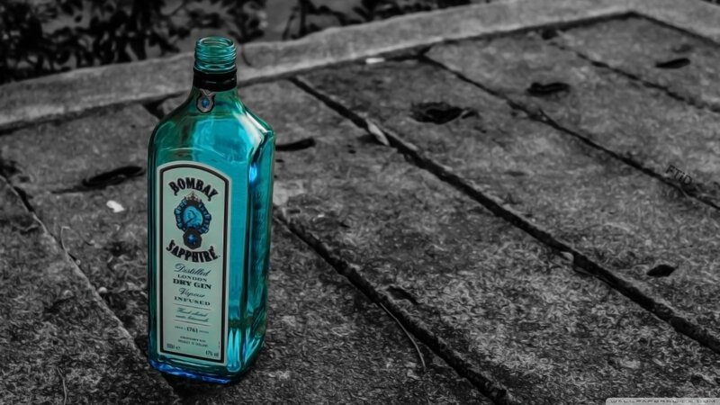 BomBay Sapphire Gin Bottle — Blue