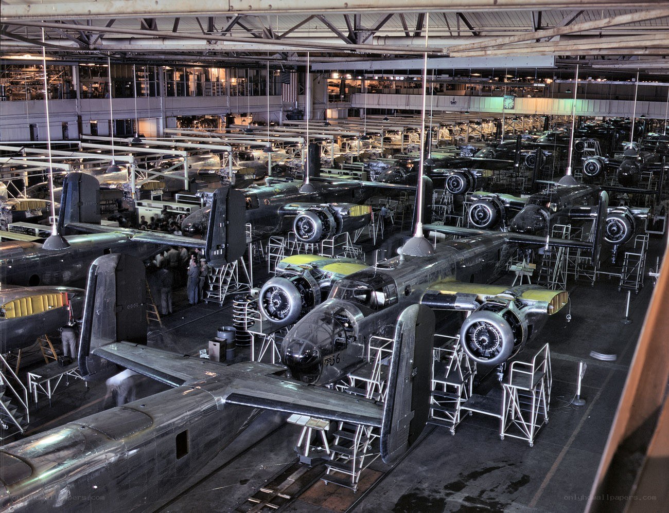 Bomber aircraft assembly line