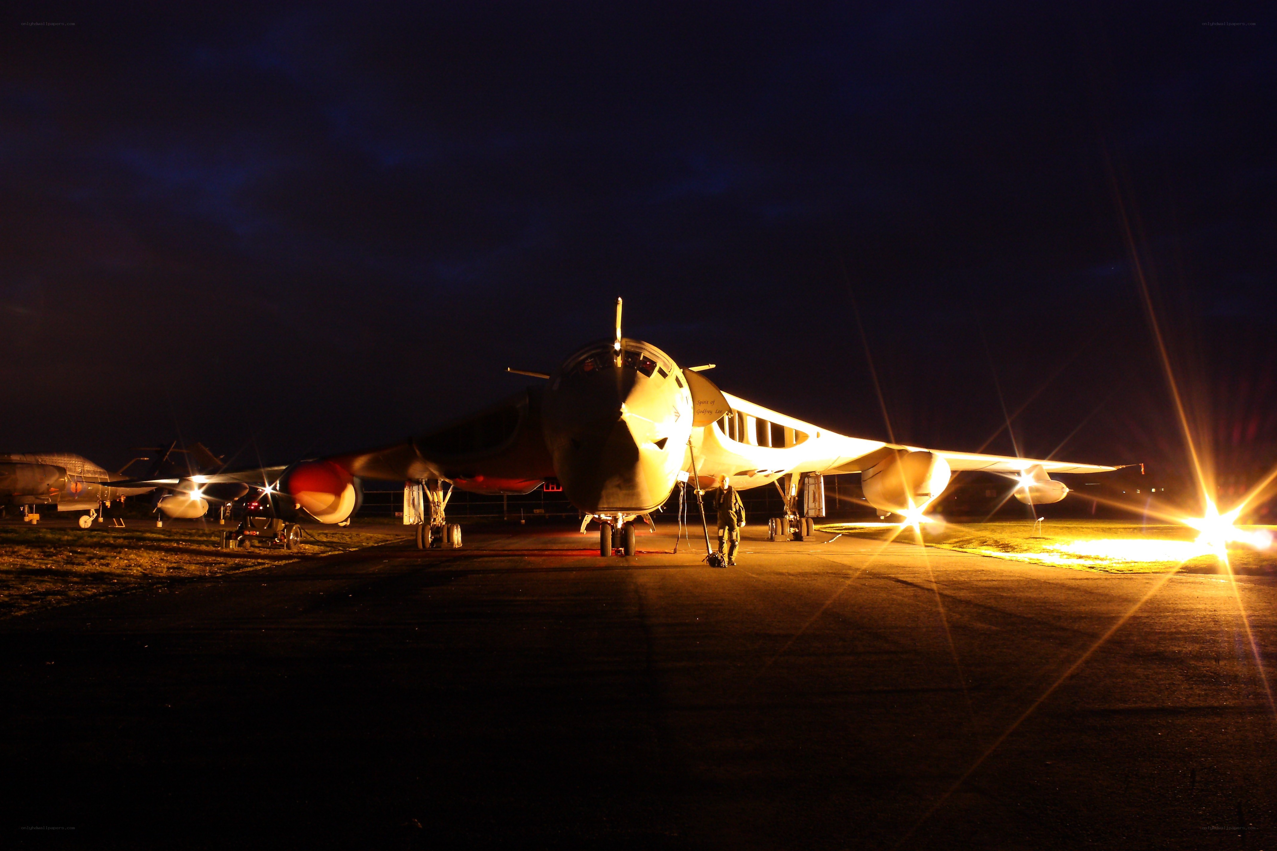 Bomber aircraft at night