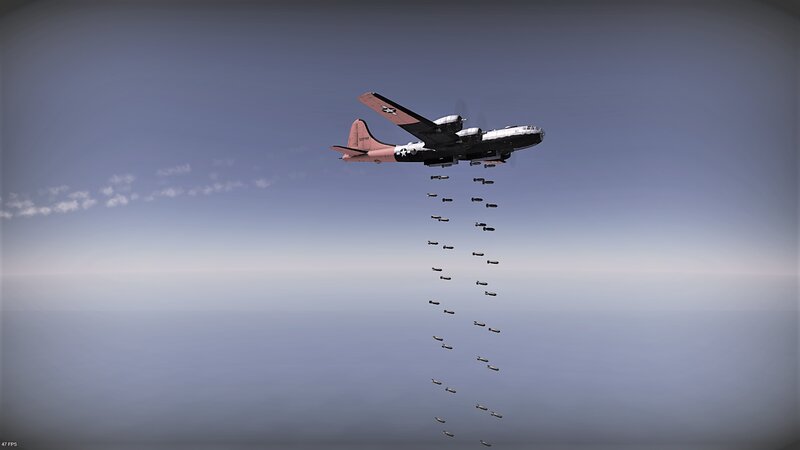 Bomber Aircraft Dropping Bombs — Gray