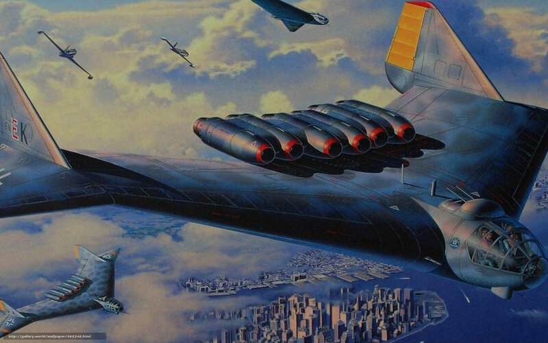 Bomber Aircraft Formation — Blue, Dramatic